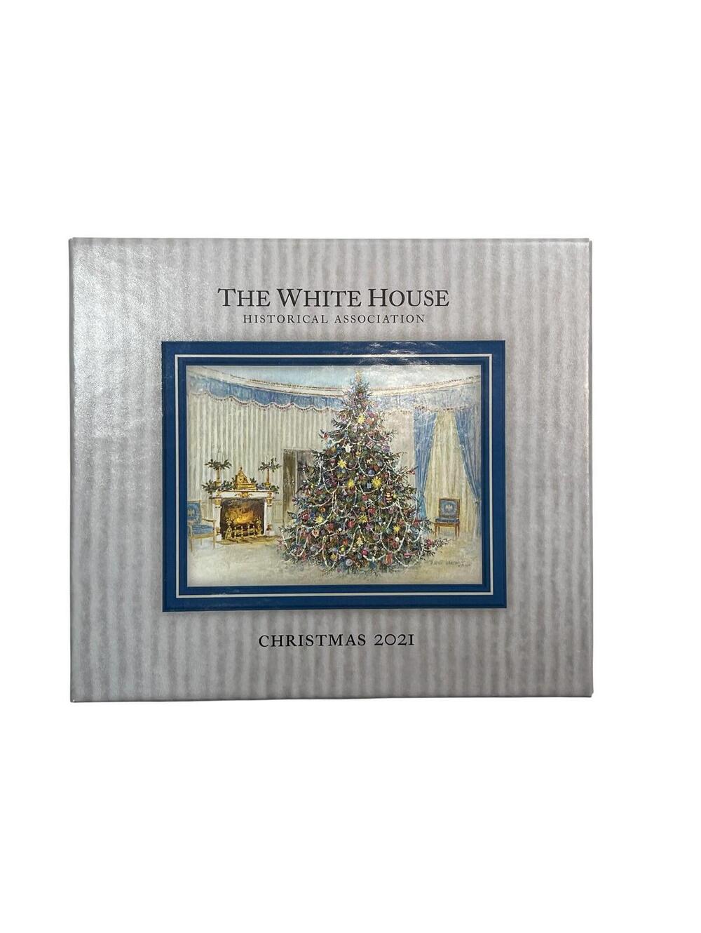 White House Historical Association 2021 Christmas Tree Ornament W Box Metal
